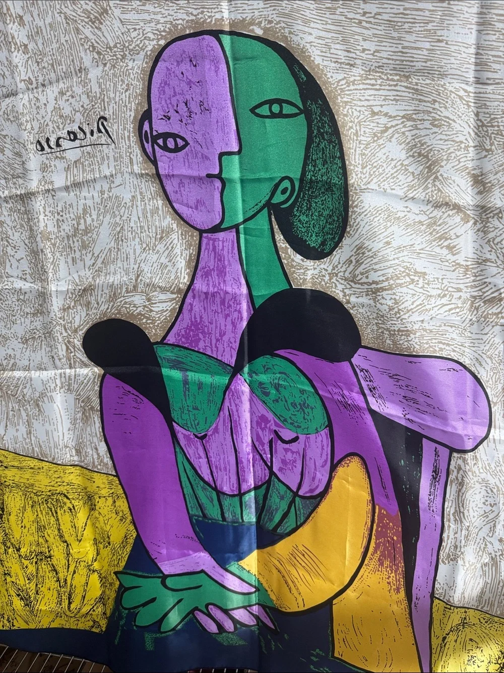 Vintage Picasso Cubist Art Scarf